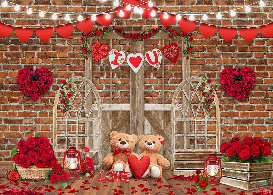 Avezano Love Roses Valentine'S Day Photography Backdrop-AVEZANO