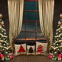 Avezano Christmas Photography Backdrop Room Set