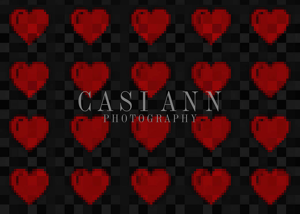 Avezano Pixelated Hearts Photography Backdrop Designed By Casi Ann-AVEZANO
