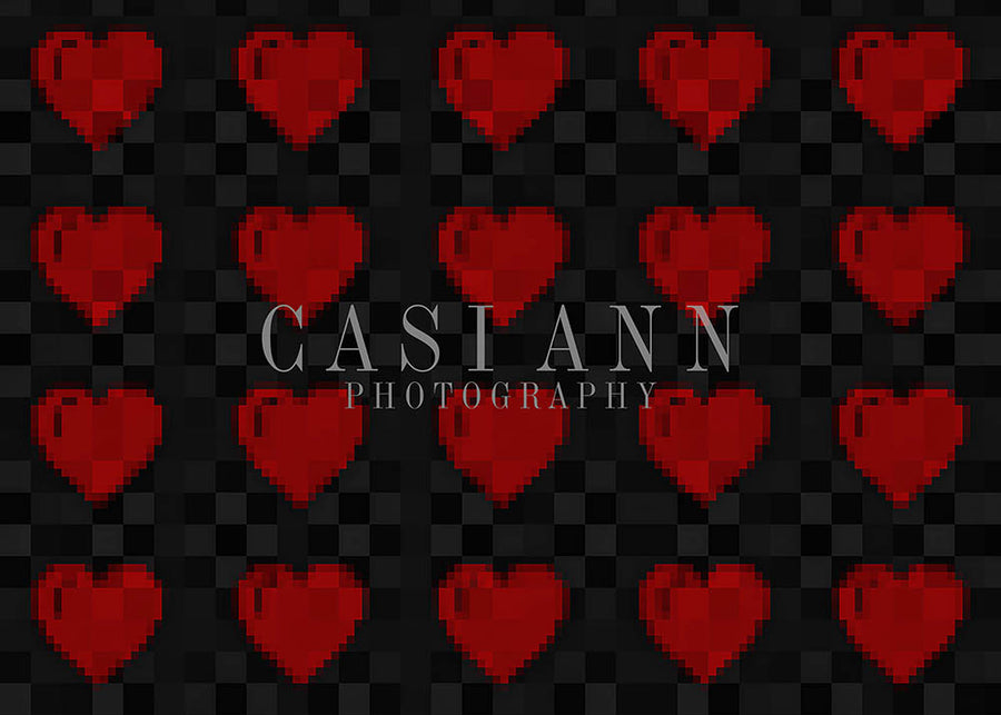 Avezano Pixelated Hearts Photography Backdrop Designed By Casi Ann-AVEZANO