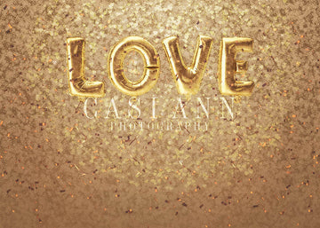 Avezano Glitter Love Balloons-Gold Matte Photography Backdrop Designed By Casi Ann-AVEZANO