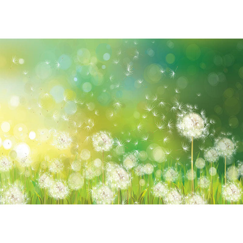 Avezano Spring Dandelion With Sparkles Bokeh Photography Backdrop-AVEZANO