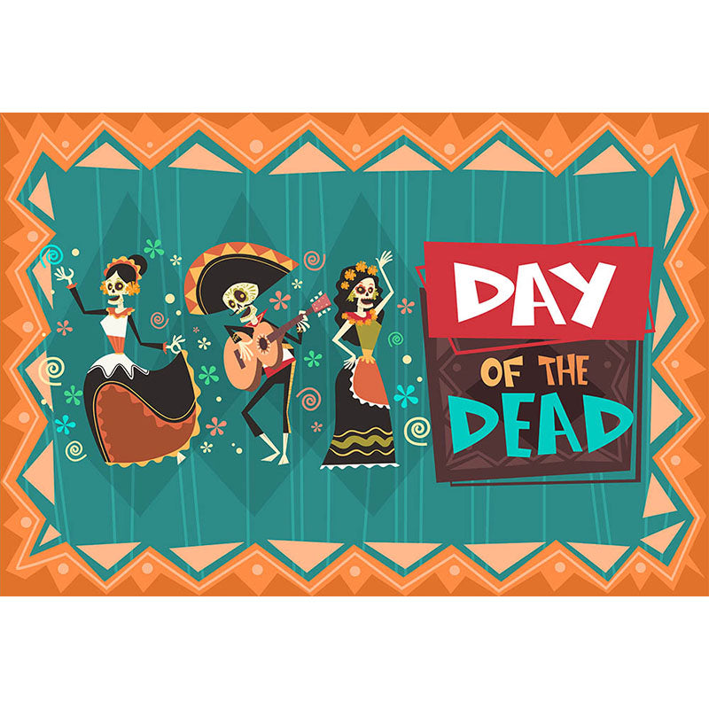 Avezano Dancing And Singing Skeleton Day Of The Dead Photography Backdrop-AVEZANO