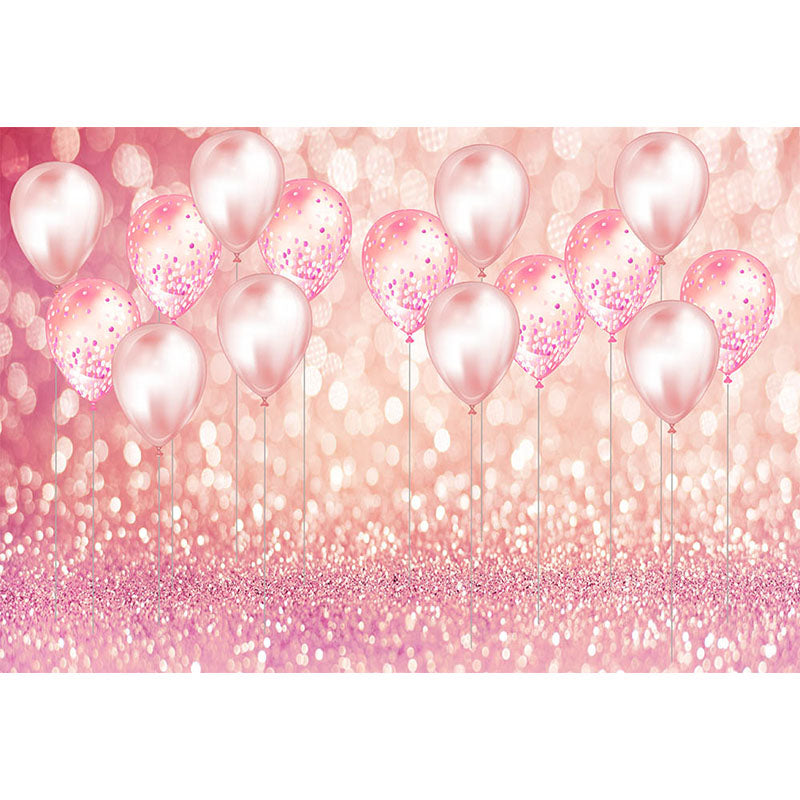 Avezano Pink Tone Sparkle Bokeh Backdrop With Balloons For Photography-AVEZANO