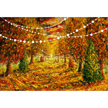 Avezano Painting Style Autumn Deciduous Forest Photography Backdrop-AVEZANO