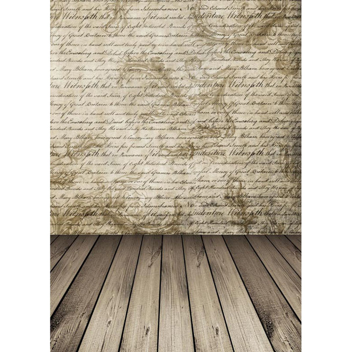 Avezano Writing Paper Wall Texture Backdrop For Photography With Decorative Pattern & Wood Floor-AVEZANO