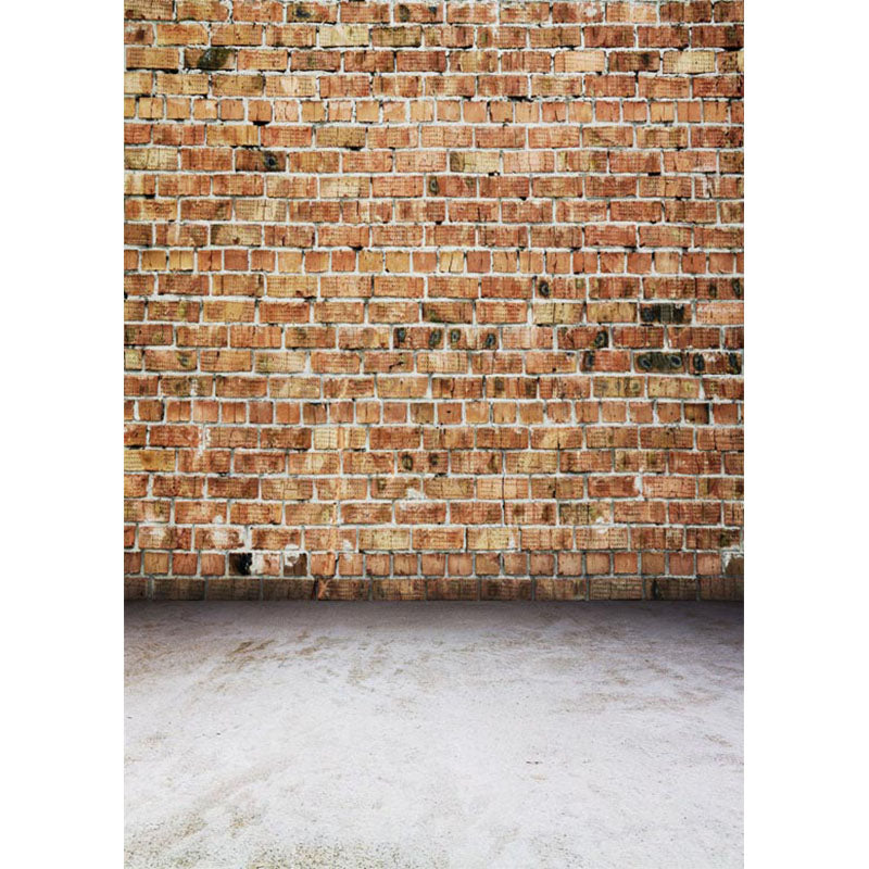 Avezano Old Brick Wall Texture Photo Backdrop With Nearly Solid Colour Floor-AVEZANO