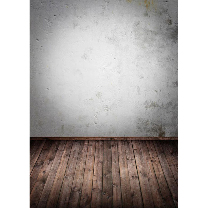 Avezano Painted Concrete Wall Texture Photo Backdrop With Vertical Version Wood Floor-AVEZANO