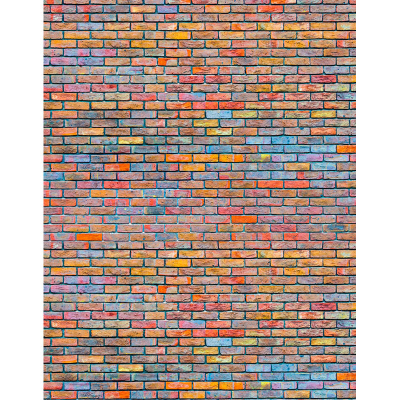 Avezano Colored Brick Wall Texture Photo Backdrop-AVEZANO