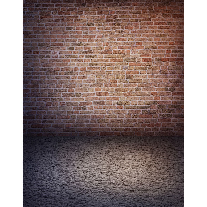 Avezano Brick Wall Texture Backdrop With Gray Ground For Portrait Photography-AVEZANO