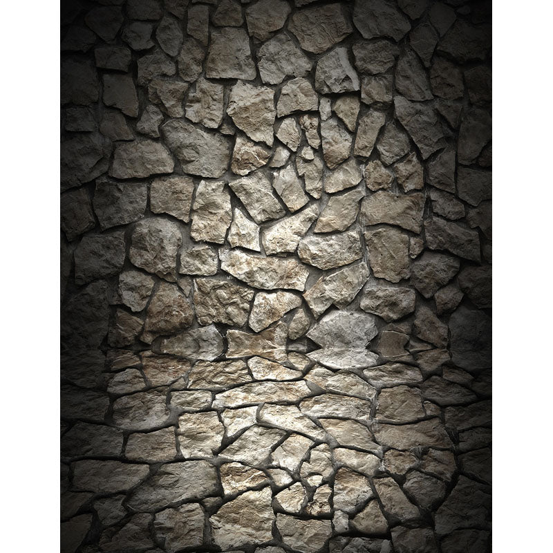 Avezano Irregular Stone Brick Wall Backdrop With Same Floor For Photography-AVEZANO