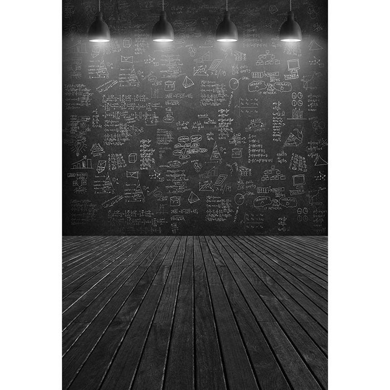 Avezano Blackboard Wall Backdrop With Black Vertical Version Floor For Photography-AVEZANO