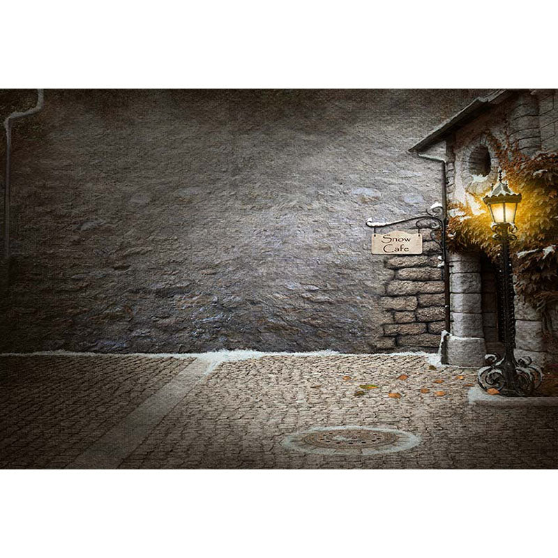 Avezano Gray Wall And Stone Cafe Gate Architecture Backdrop For Portrait Photography-AVEZANO