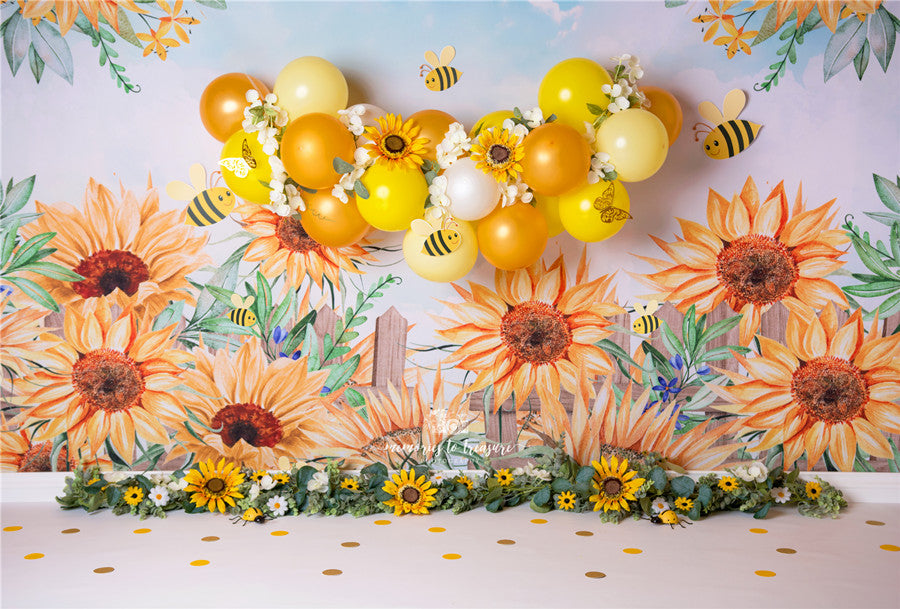 Avezano Sunflower Backdrop for Photography By Paula Easton-AVEZANO