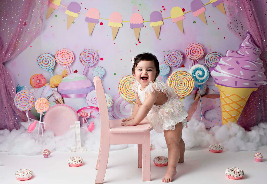 Avezano Lollipops And Donuts Photography Backdrop-AVEZANO