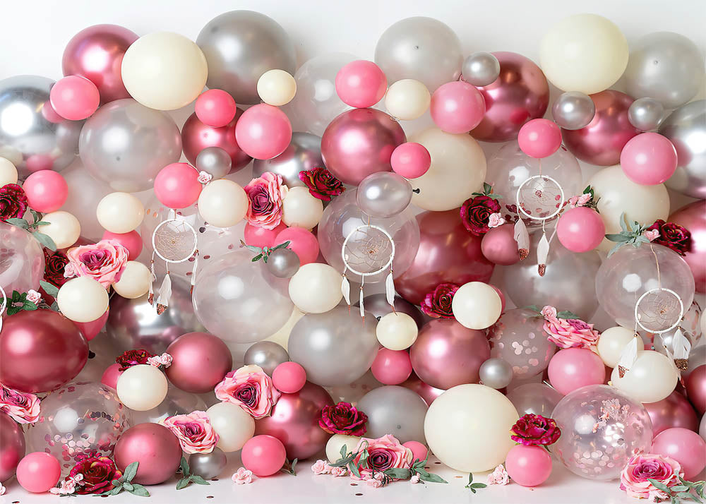 Avezano Balloon Wall Birthday Cakesmash Photography Backdrop-AVEZANO