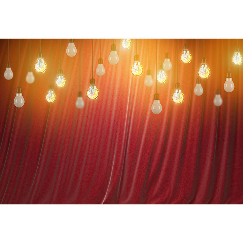 Avezano Red Curtains With Droplights Bokeh Backdrop For Photography-AVEZANO