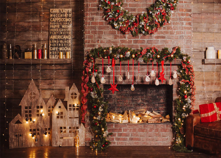 Avezano Christmas Theme Decoration Interior Photography Backdrop-AVEZANO