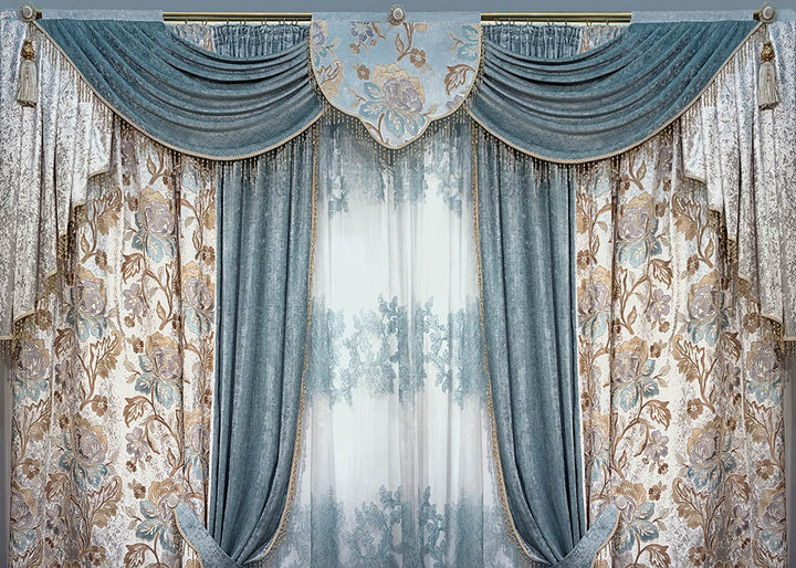 Avezano Elegant Floral Pattern Curtains Photography Backdrop-AVEZANO
