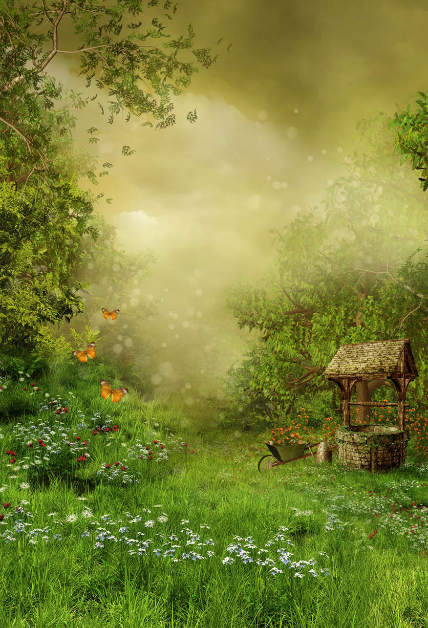 Avezano Green and Secluded Forest in Spring Photography Backdrop-AVEZANO