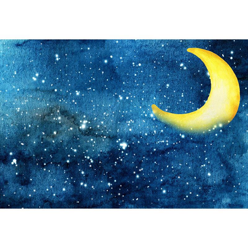 Avezano Cartoon Moon In The Night Sky Photography Backdrop For Children-AVEZANO