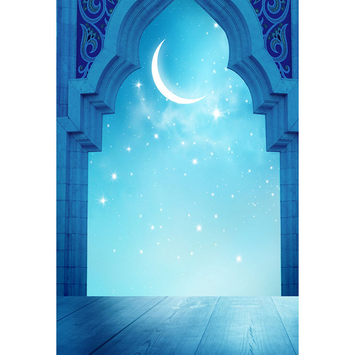 Avezano Blue Starry Sky With Moon Aladdin Photography Backdrop-AVEZANO