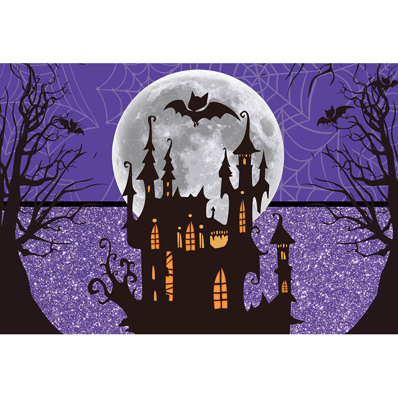 Avezano The Witch's Castle In The Evening Halloween Photography Backdrop-AVEZANO