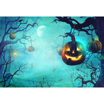 Avezano Jack-O-Lanterns In The Forest Halloween Photography Backdrop-AVEZANO