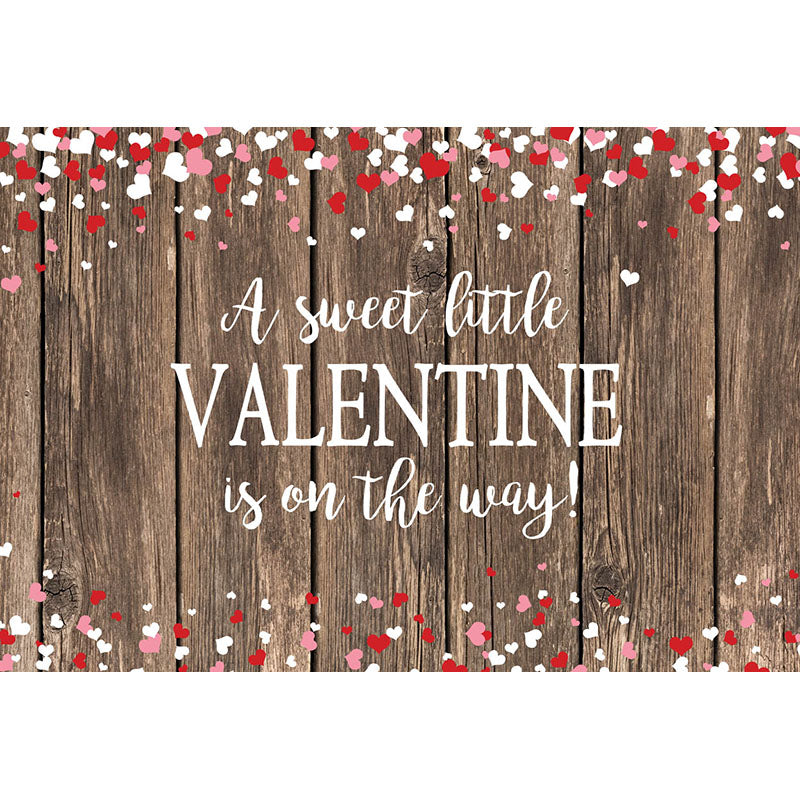Avezano Love Hearts Bokeh And Text On The Wood Valentine'S Day Photography Backdrop-AVEZANO