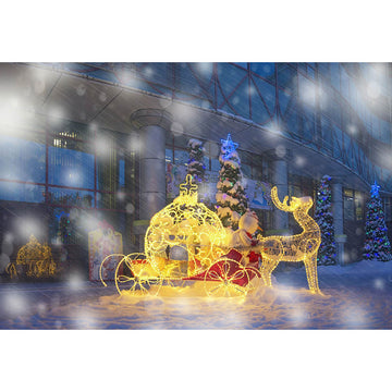 Avezano Golden Color Lamp Elk Sculpture Christmas Photography Backdrop-AVEZANO
