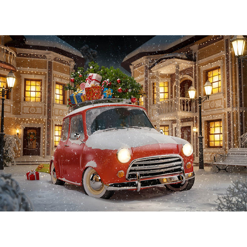 Avezano The Car Full Of Gifts Christmas Photography Backdrop-AVEZANO