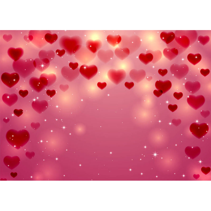 Avezano Pink Background And Red Love Hearts Bokeh Valentine'S Day Photography Backdrop-AVEZANO