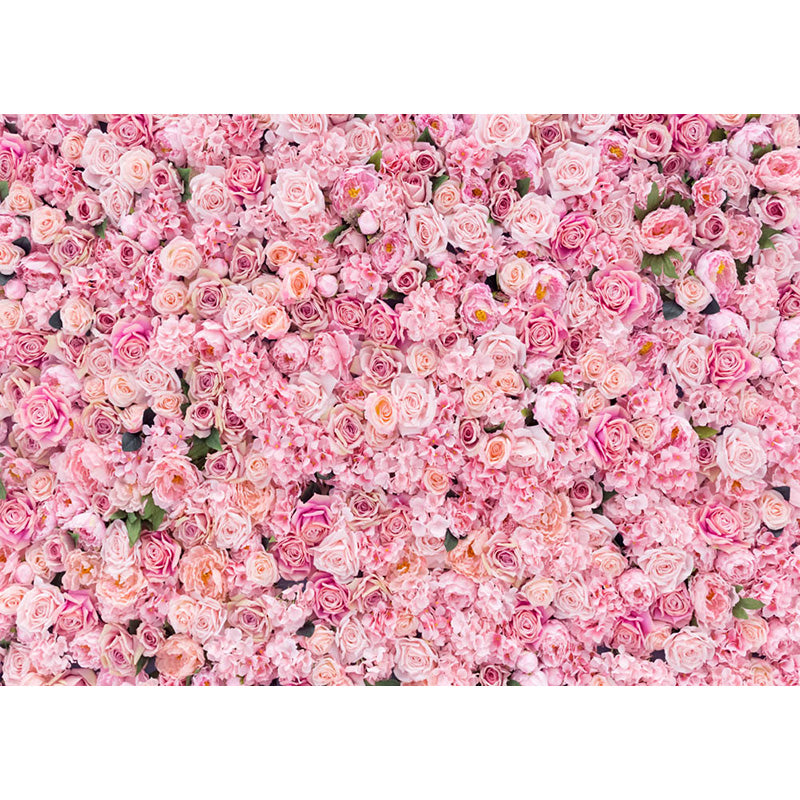 Avezano Pink Flower Bush Floral Backdrop-AVEZANO