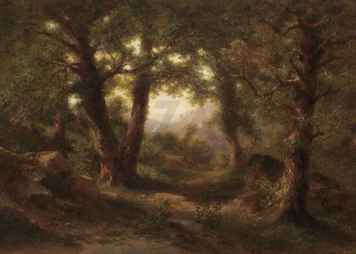 Avezano Woods and Trees Oil Painting Style Photography Backdrop-AVEZANO