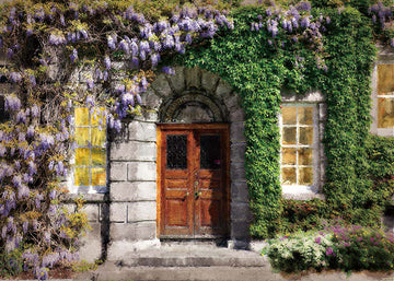 Avezano Purple Flower Tree Oil Painting Style Photography Backdrop-AVEZANO