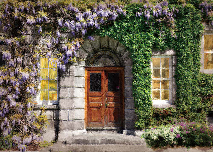 Avezano Purple Flower Tree Oil Painting Style Photography Backdrop-AVEZANO
