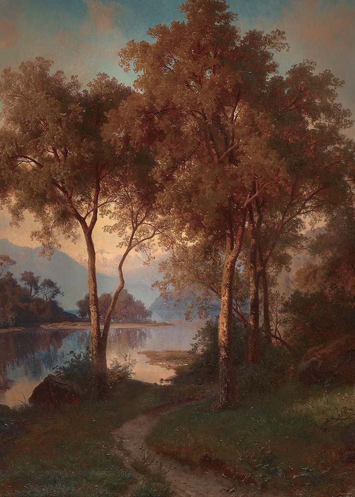 Avezano Stream Path Oil Painting Style Photography Backdrop-AVEZANO