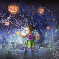 Avezano Wizard Forest and Lanterns Halloween Photography Backdrop-AVEZANO