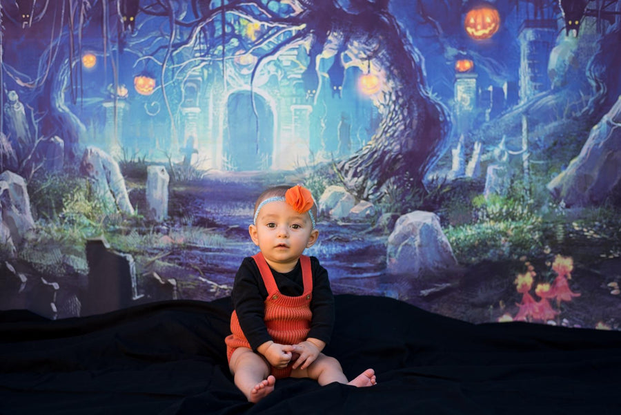 Avezano Wizard Forest and Lanterns Halloween Photography Backdrop