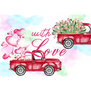 Avezano Cars With Love Valentine'S Day Photography Backdrop-AVEZANO