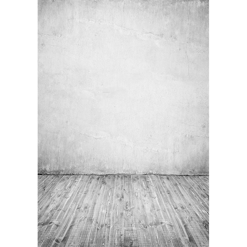 Avezano Gray Tone Wall Backdrop With Vertical Version Wood Floor For Photography-AVEZANO