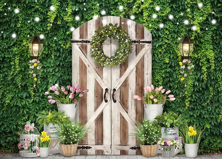 Avezano New Products Spring Wooden Door Photography Backdrop-AVEZANO
