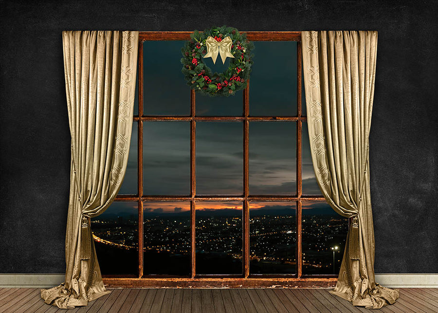 Avezano Christmas Photography Backdrop Room Set