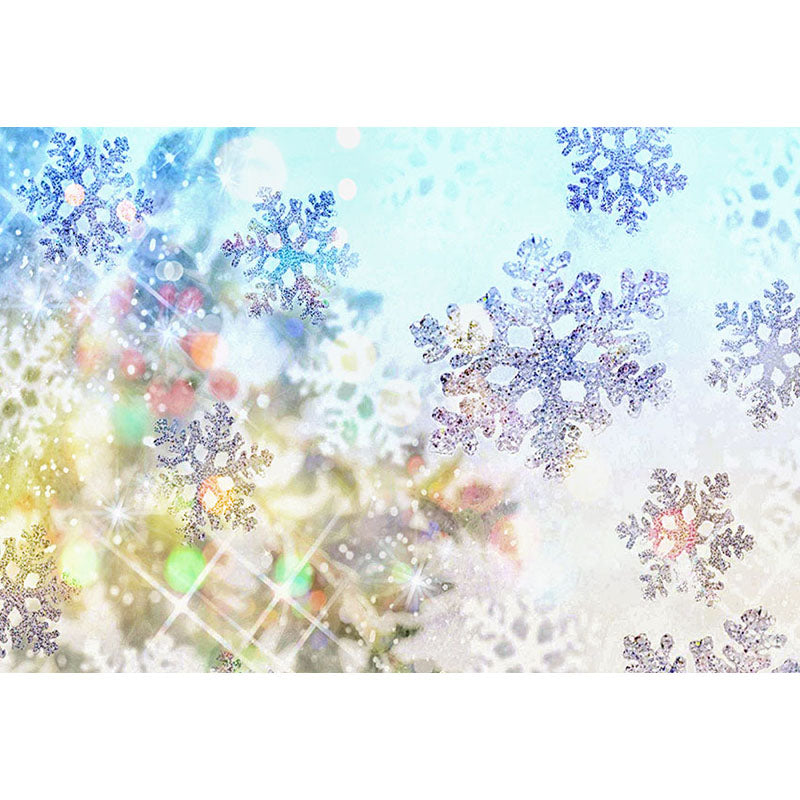 Avezano Snowflake And Sparkle Bokeh Photography Backdrop-AVEZANO