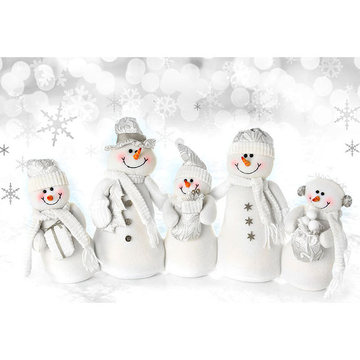 Avezano Five Snowman And Bokeh In Winter Photography Backdrop-AVEZANO