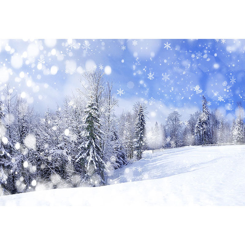 Avezano Snowy Forest In Winter Photography Backdrop-AVEZANO