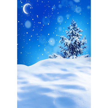 Avezano The Night Sky And Snow In Winter Photography Backdrop-AVEZANO