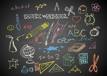 Avezano Blackboard Drawing Photography Backdrop For Back To School-AVEZANO