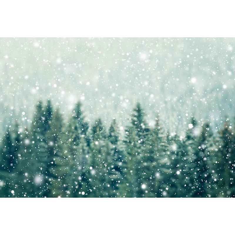 Avezano Fuzzy Snowy Forest With Snow Photography Backdrop-AVEZANO