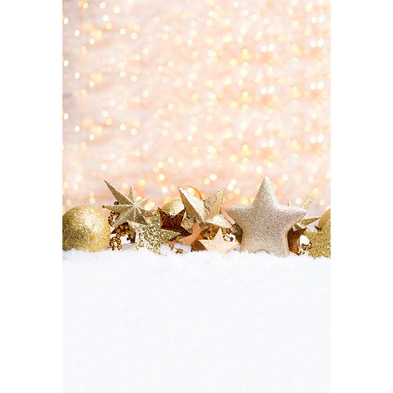 Avezano Decorations On The Snow With Bokeh In Winter Photography Backdrop-AVEZANO
